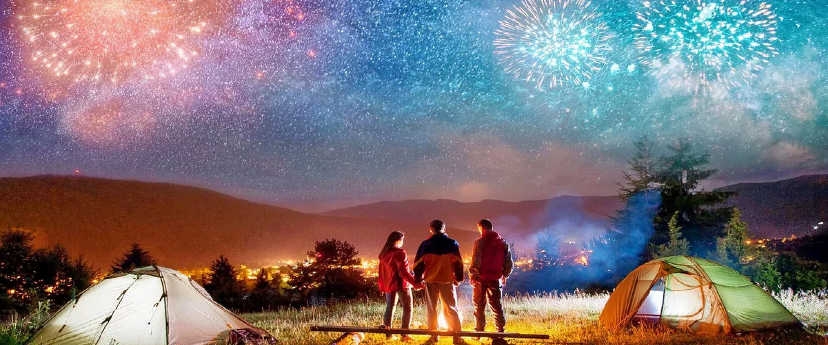 Tourists in Chikmagalur Enjoying fire crackers during New Year celebration