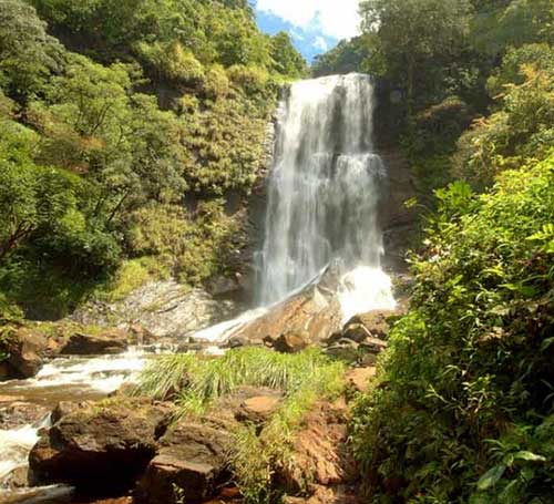 beautiful view of hebbe falls in chikmagalur