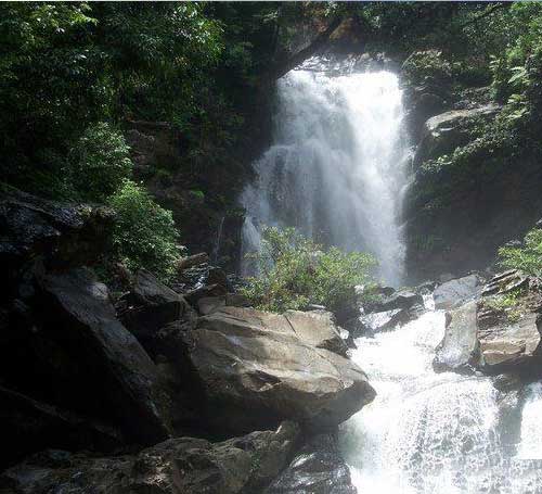 beautiful view of kadambi falls in chikmagalur